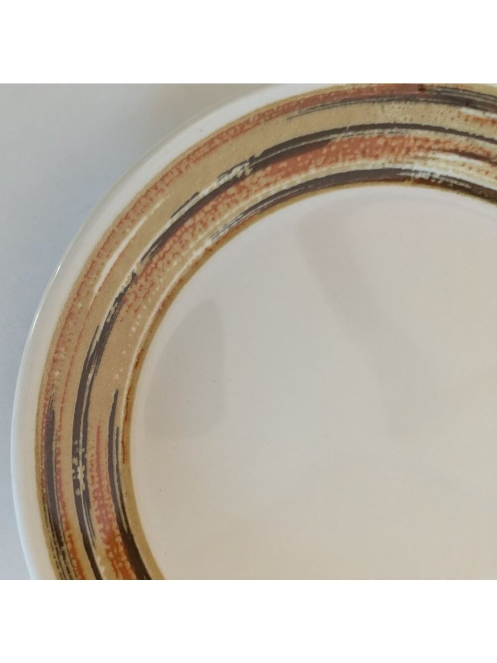 Syracuse China Syralite Plate Brown Beige Stripes Vintage USA Replacement